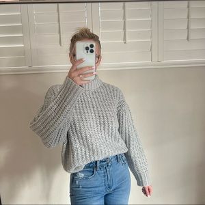 High neck knit sweater